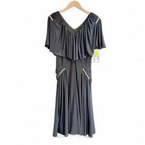 VINTAGE ‘80’s Ann Hobbs for Cattiva Black Ruched Dress size 6 - NWT